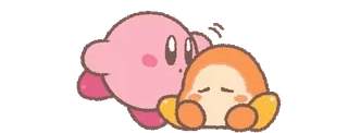 😌 Kirby Кирби, Ваддл Ди, Милый, Дружба whatsapp sticker