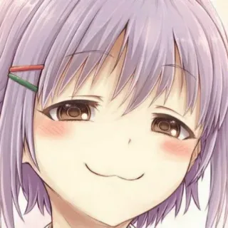 😏 애니메이션, 귀여운, 소녀, 미소, 만화, 아트, 초상화 telegram sticker