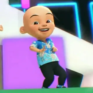 👼 Upin karakter kartun, menari, Upin, animasi, karakter telegram sticker