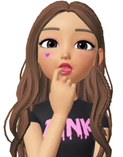 😦 Pink Desenho animado, Zepeto, Rosa, Bonito, Mulher telegram sticker