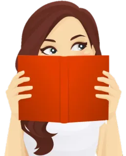 🙇‍♀ Frau, Lesen, Buch, Cartoon, Mädchen whatsapp sticker