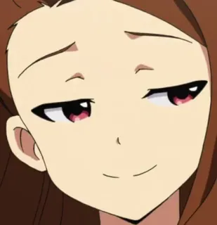 😏 fille anime, suffisant, narquois, personnage anime, confiant, expression faciale telegram sticker