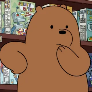 🍑 Grizzly We Bare Bears мультфильм, медведь, Гризли, Мы обычные медведи, хлопья, смешной, милый whatsapp sticker