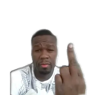 🖕 50 Cent 50 Cent, Rapper, Middelvinger, Beledigend gebaar telegram sticker