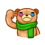 🔫 teddy bear, suicide gesture, sad, cartoon telegram sticker