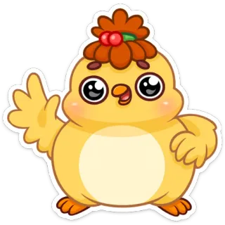 👋 mignon, oiseau, jaune, kawaii, animal, autocollant telegram sticker