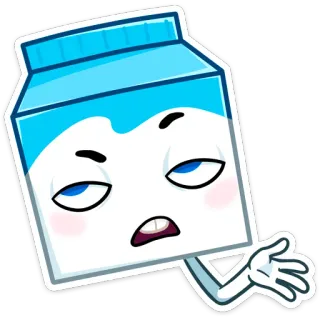 😐 milch, cartoon, figur, essen, trinken, lustig whatsapp sticker