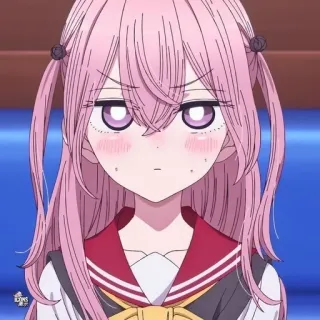 💖 Anime, Gadis, Rambut pink, Seragam sekolah, Karakter telegram sticker