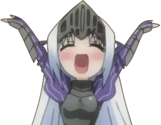 😆 Anime, Chibi, Armadura, Casco, Mono telegram sticker