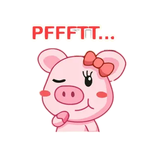 🙄 PFFFTT... Świnia, Kreskówka, Uroczy, Zwierzę telegram sticker