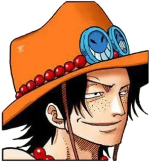 😏 Portgas D. Ace One Piece Anime, One Piece, Portgas D Ace, Feuerfaust Ace, Charakter, Pirat, Hut, Lächeln telegram sticker