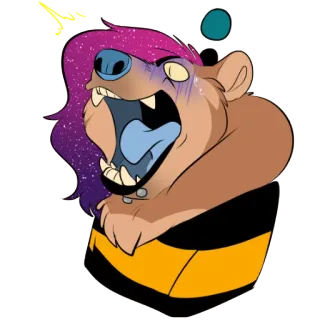 😱 Desenho animado, Animal, Expressão, Aflito, Adesivo, Personagem, Engraçado, Antropomórfico telegram sticker
