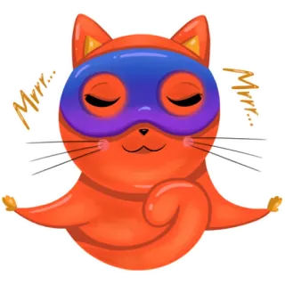 😊 Mrrr... Katze, Superheld, Meditation, Tier, Cartoon, süß telegram sticker