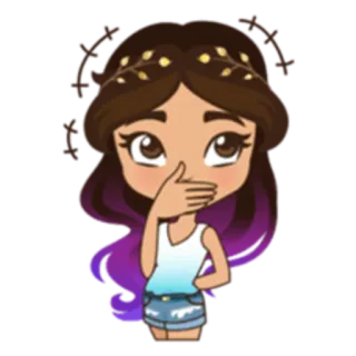 🤭 girl, cartoon, character, cute, anime, sticker telegram sticker