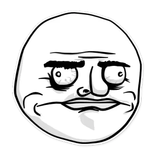 👍 meme, trollface, internet meme, funny, expression telegram sticker