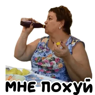 🖕 МНЕ, ПОХУЙ mulher, bebendo, russo, ofensivo telegram sticker