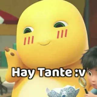 😡 Hay Tante :v desenho animado, dinossauro, amarelo, sorriso telegram sticker