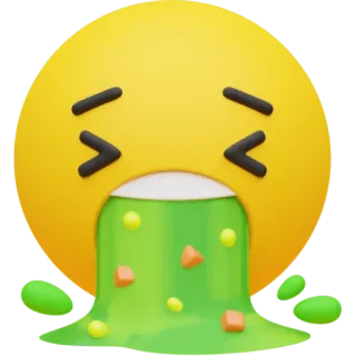 🤮 Emoji, Vomito, Malato, Vomitare, Arrabbiato, Faccia gialla whatsapp sticker