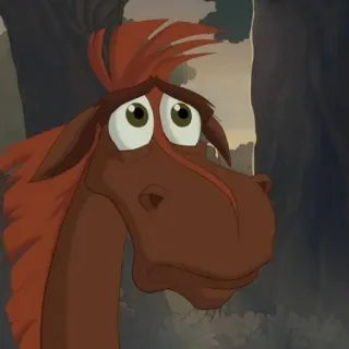 🕳️ horse, animal, cartoon, sad, brown telegram sticker