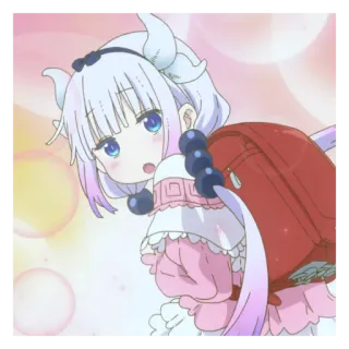 💞 Kanna Kamui Miss Kobayashi's Dragon Maid Anime, Dragon, Kawaii, Mignon, Écolière telegram sticker
