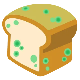 🍞 roti berjamur, jamur, roti, makanan, basi telegram sticker
