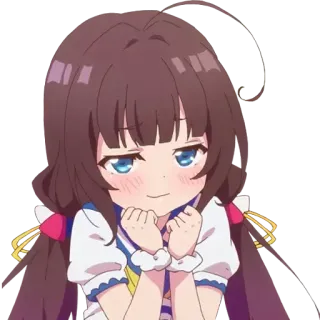 😏 anime, cute, girl, cartoon, smiling telegram sticker