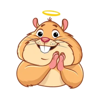 😇 hamster, angel, halo, cute, animal, sticker telegram sticker