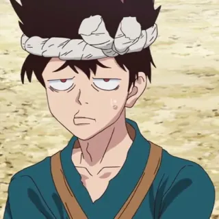 ⛰ Kinro Dr. Stone anime, Dr. Stone, Kinro, character, tired, manga telegram sticker