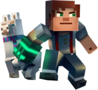 ⚔ Jesse Minecraft: Story Mode minecraft, jesse, spel, avontuur, lama telegram sticker