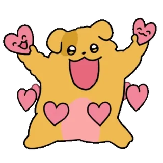 ❤️ hamster, coeurs, mignon, amour, adorable, joyeux, dessin animé, autocollant telegram sticker