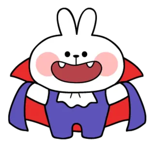 👻 królik, wampir, słodki, kreskówka, zajączek, Halloween, naklejka telegram sticker