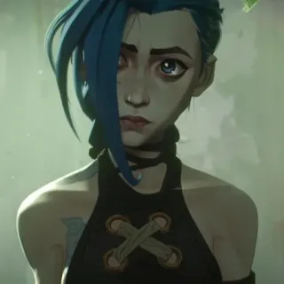 🌀 Jinx Arcane Jinx, Arcane, League of Legends, Personaje, animado telegram sticker