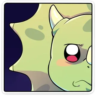 😒 공룡, 트리케라톱스, 귀여운, 스티커, 동물, 파충류, 만화 telegram sticker