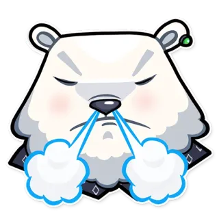 😤 北极熊, 动物, 贴纸, 卡通, 寒冷, 冬天, 生气, 脸 whatsapp sticker