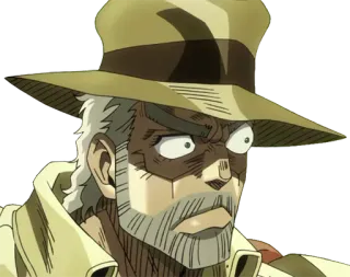 😒 Joseph Joestar JoJo's Bizarre Adventure Anime, Jojo, Joseph Joestar, Ausdruck, Verängstigt, Hut whatsapp sticker