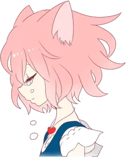 😢 Anime, Ragazza gatto, Illustrazione, Manga telegram sticker