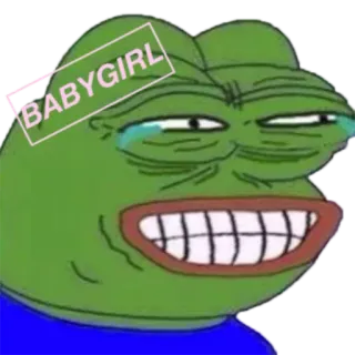 💘 Pepe the Frog BABYGIRL pepe, sapo, meme, meme da internet, babygirl whatsapp sticker