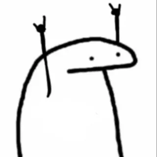 🤟 stick figure, metal horns, cartoon, simple, funny telegram sticker