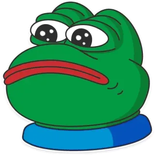 ☹ Pepe the Frog Meme, Rana, Pepe, Triste, Internet telegram sticker
