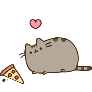 😋 Pusheen 猫, Pusheen, ピザ, ハート, かわいい, アニメ telegram sticker