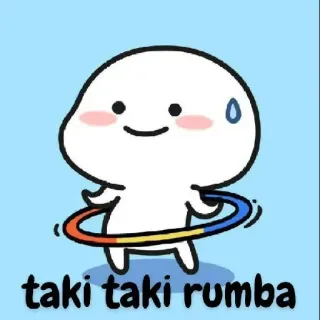 😂 taki taki rumba Hoạt hình, Nhân vật, Nhảy múa, Vòng Hula, Taki Taki Rumba, Dễ thương, Kawaii telegram sticker