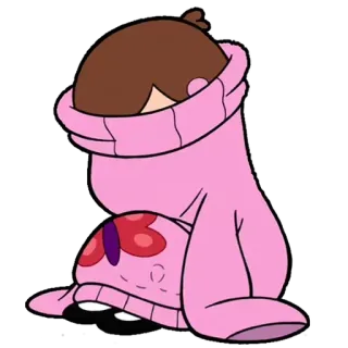 😔 Mabel Pines Gravity Falls cartoon, mabel, gravity falls, sweater, pink telegram sticker