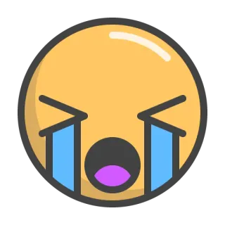 😭 Emoji, Pleur, Triste, Visage, Expression, Larmes, Jaune, Contrarié telegram sticker