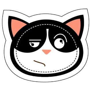 😒 chat, animal, sticker, dessin animé, drôle, mignon, visage whatsapp sticker