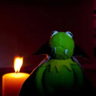 😂 Kermit Kermit the Frog, Muppets, vampire, candle, halloween, costume telegram sticker