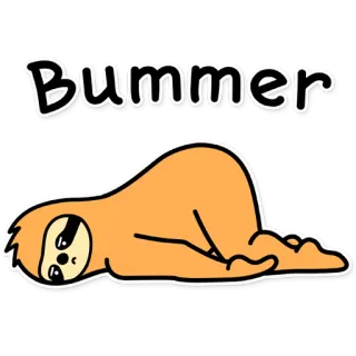 😞 Bummer ленивец, облом, грустный, животное, мультфильм, подавленный whatsapp sticker
