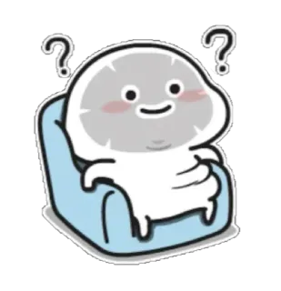 😷 personagem, pergunta, fofo, sofá, animado, adesivo telegram sticker