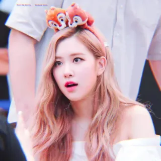 💗 Frau, Haarband, pinke Haare, Porträt, K-Pop telegram sticker