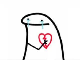 ❕ triste, llorando, corazón roto, dibujos animados whatsapp sticker