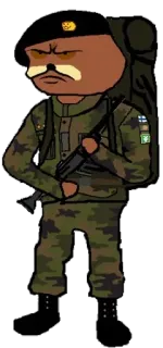 😮 군인, 군대, 만화, 육군, 무기 telegram sticker